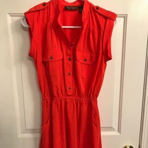 Sleeveless Red Button-Up Dress, Size S